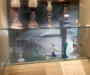 Corning Museum of Glass collection of whale oil lamps